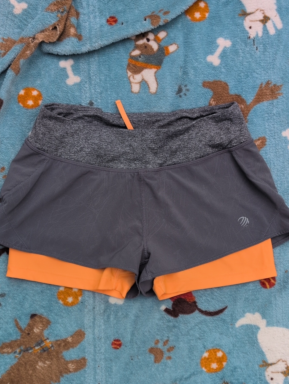 MPG Grey Athletic Shorts with Orange Liner Small